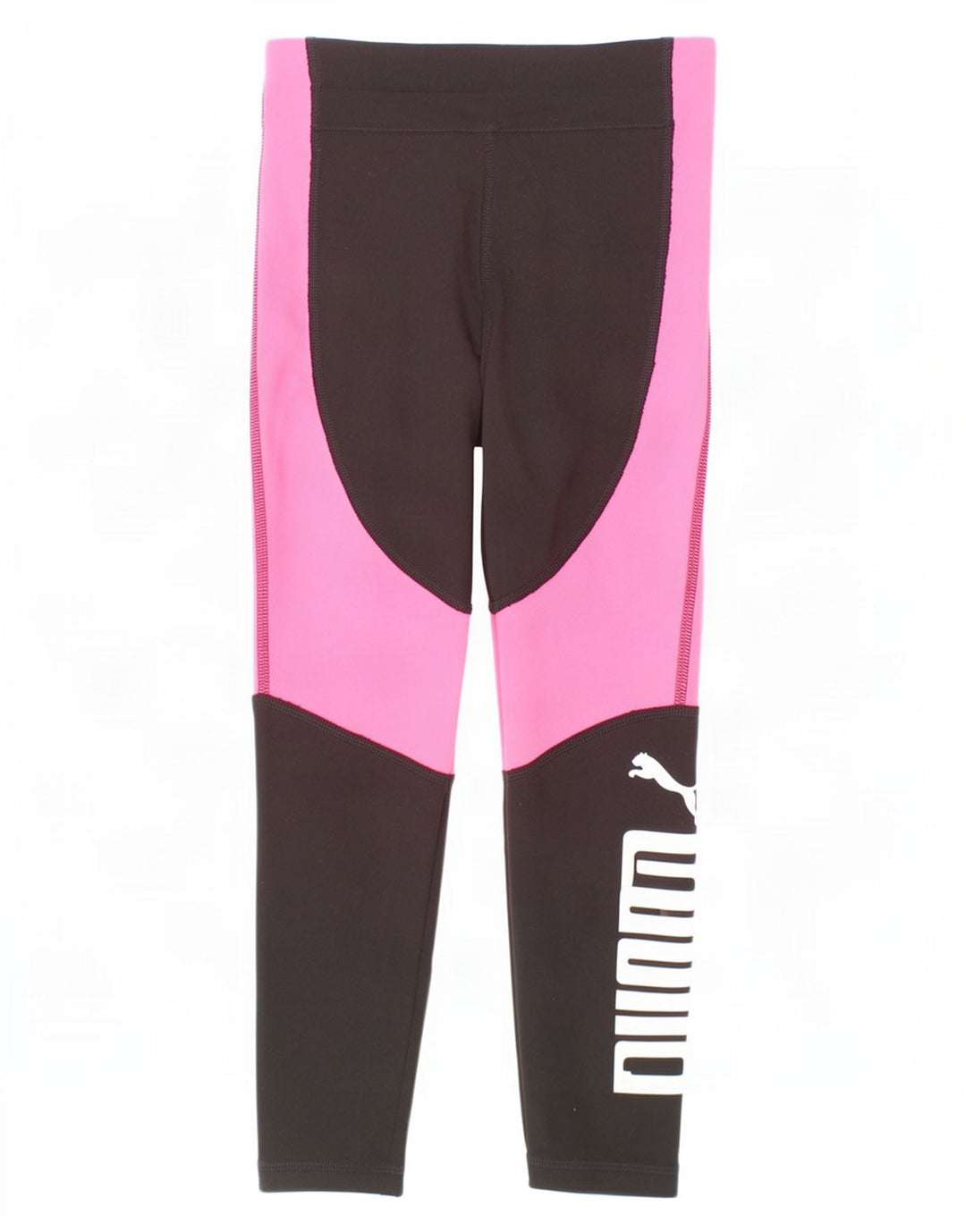 Puma Girls Graphic Capri Leggings 7-8 Years Black Colourblock Polyester