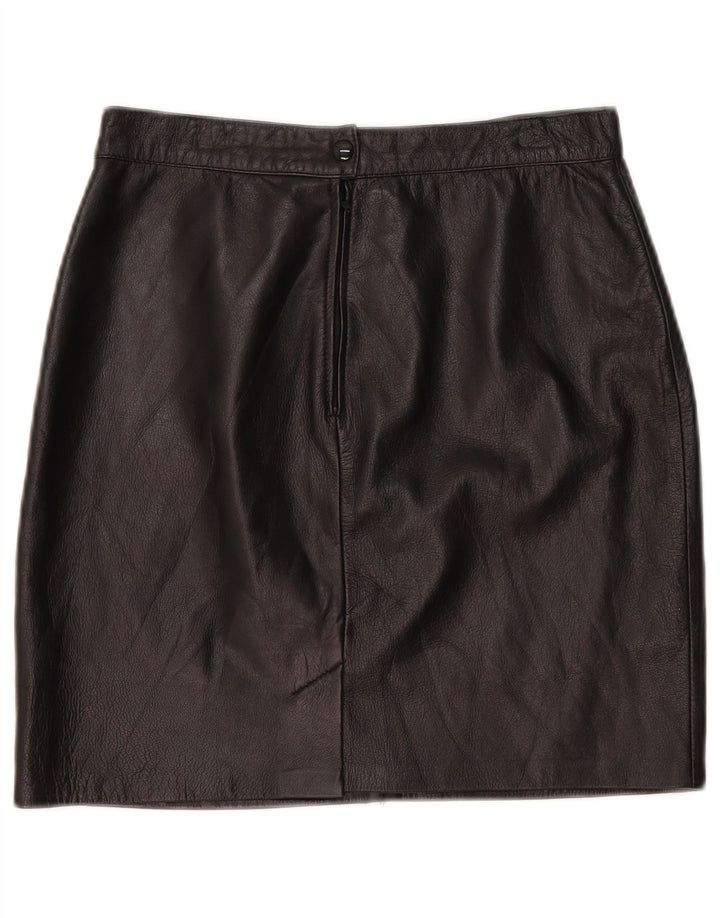Vintage Womens Mini Leather Skirt W30 Medium Black