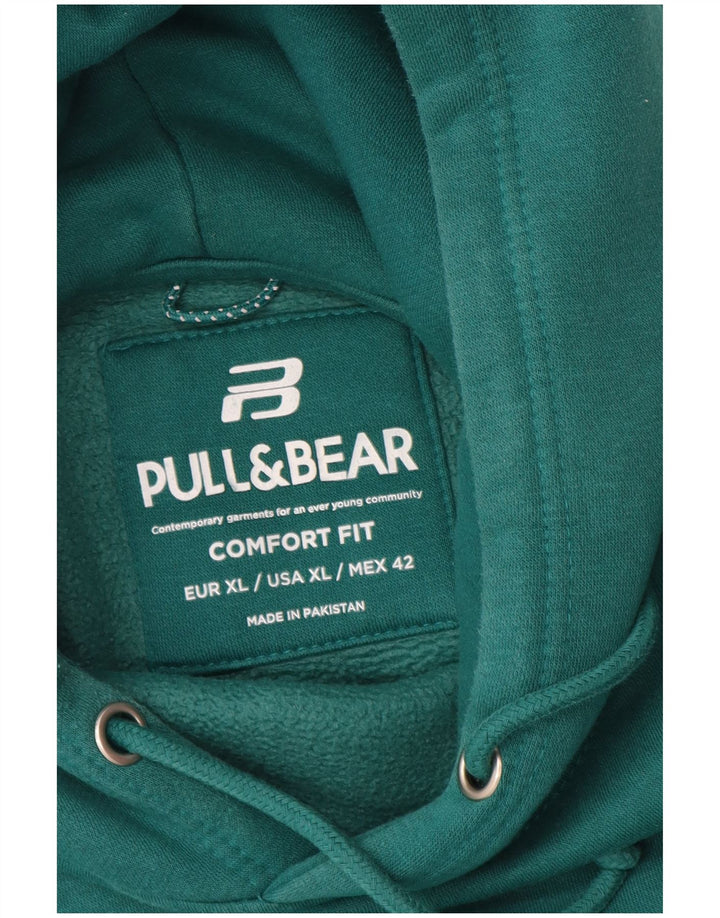 Pull & Bear Mens Comfort Fit Hoodie Jumper XL Green