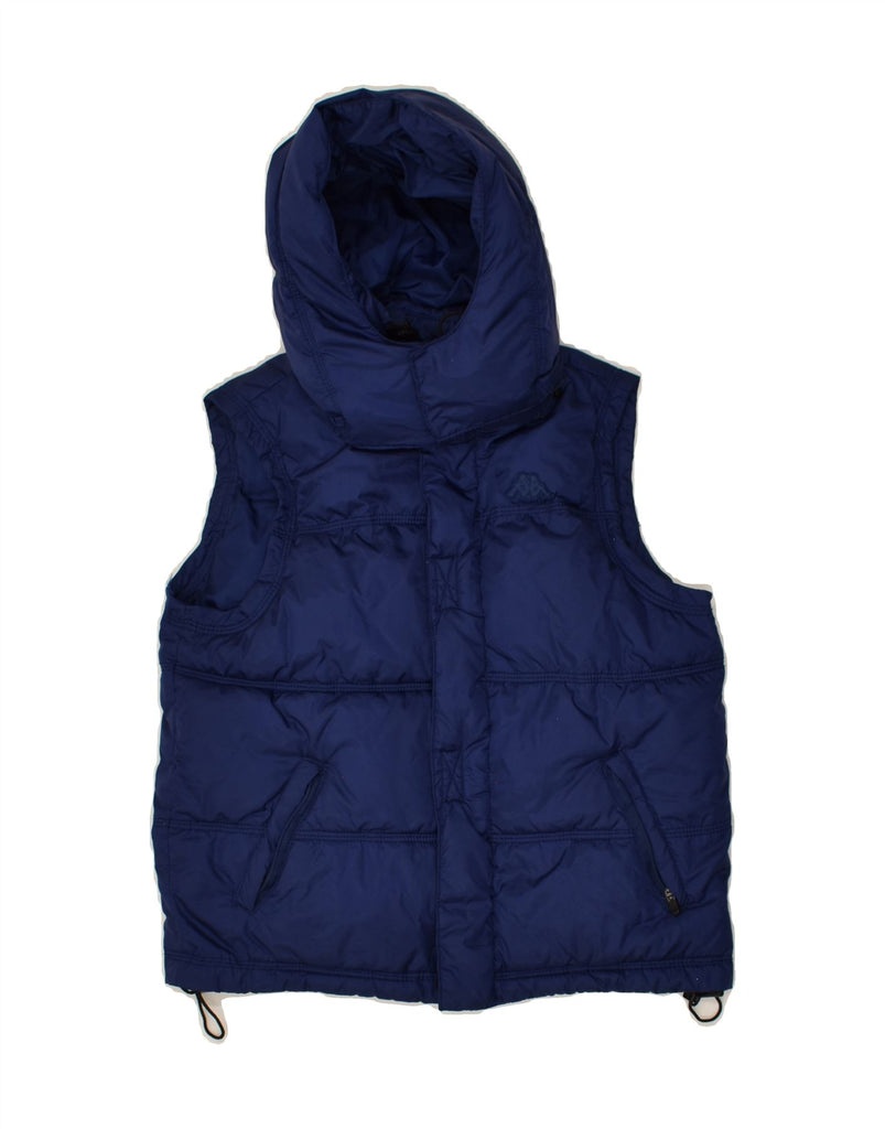 KAPPA Boys Hooded Padded Gilet 7-8 Years Medium Navy Blue Polyamide | Vintage Kappa | Thrift | Second-Hand Kappa | Used Clothing | Messina Hembry 