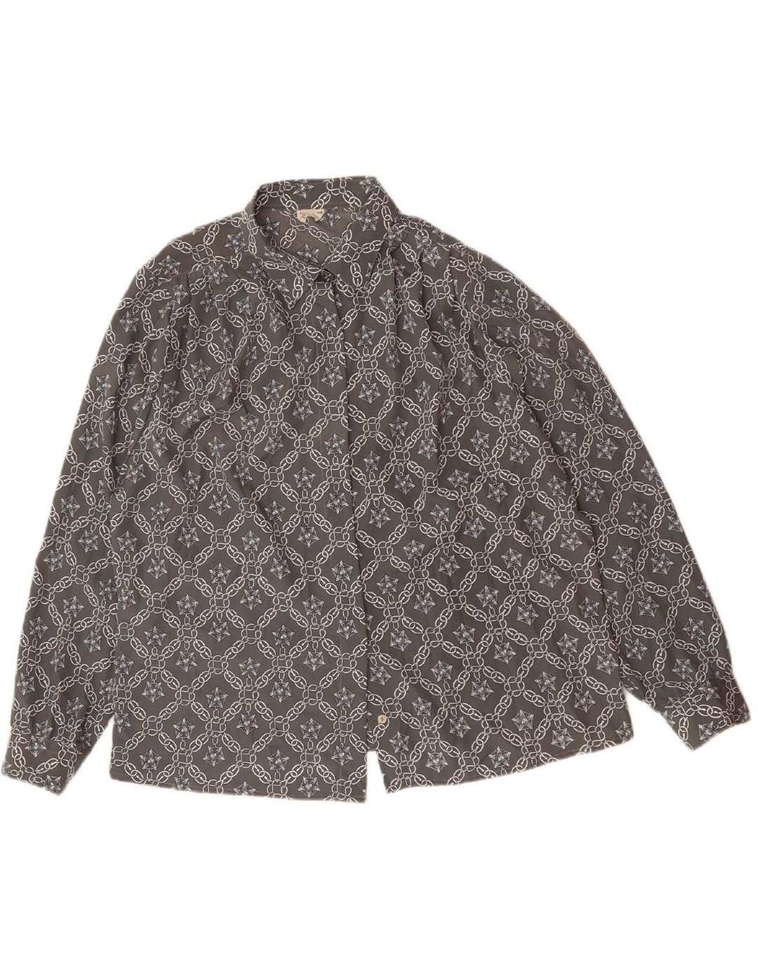 PRIMAVERA FIRENZE Womens Abstract Pattern Shirt UK 16 Large Grey