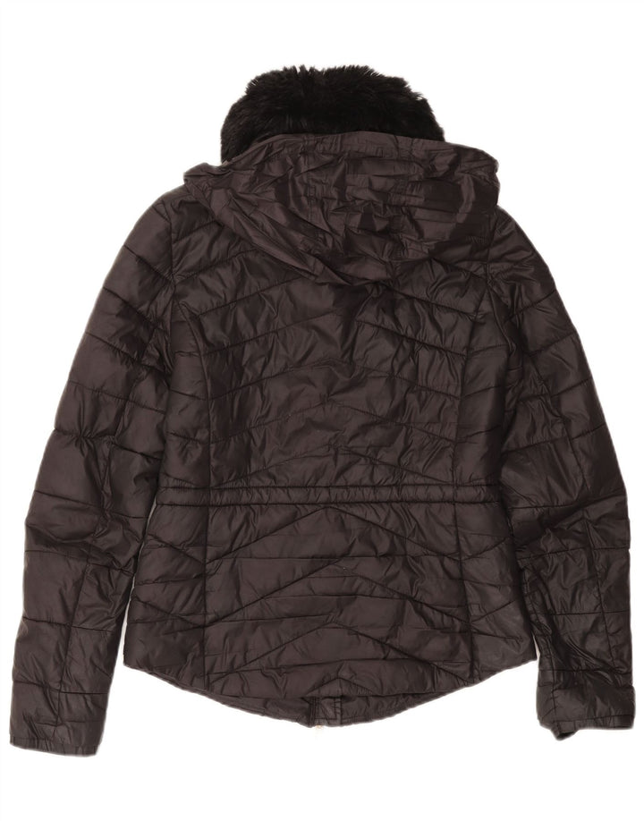 BARBOUR Womens Hooded Padded Jacket UK 8 Small  Black Polyamide