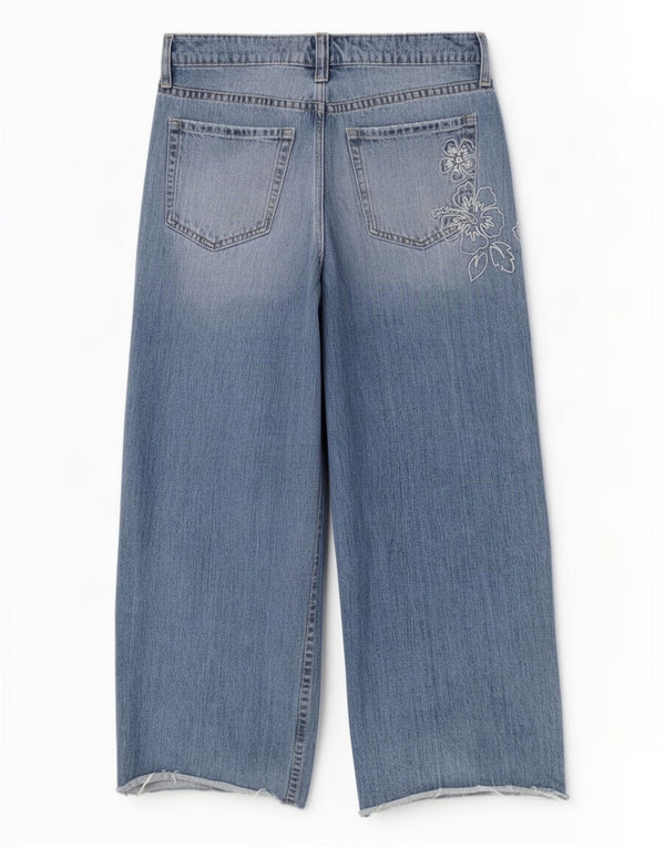 Hollister Womens Baggy Loose Jeans US 8 Medium W29 L30 Blue Floral
