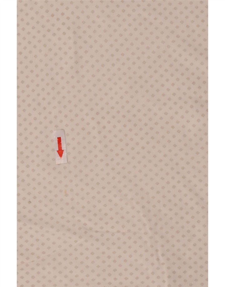 Refrigue Womens Polo Shirt UK 10 Small White Argyle/Diamond Cotton
