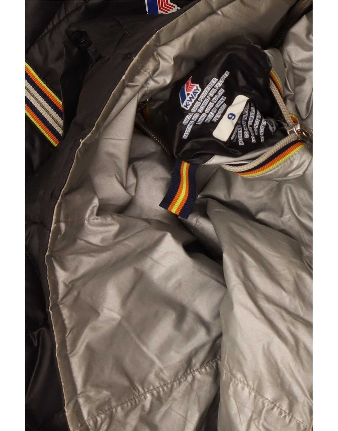 K-Way Boys Hooded Padded Jacket 8-9 Years Black Polyester