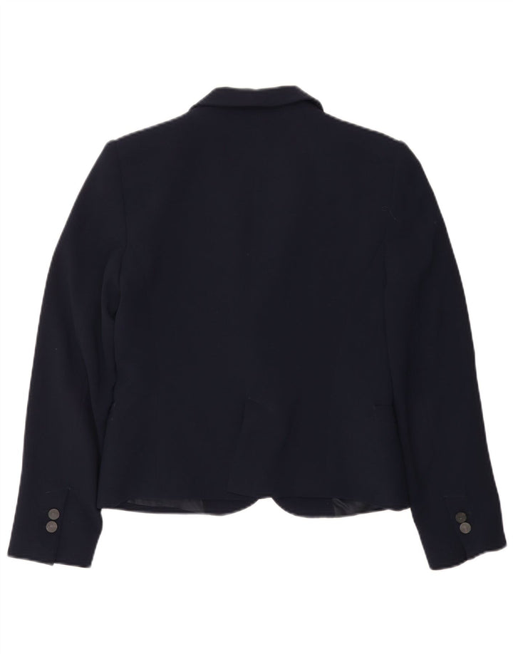 Zara Womens 1 Button Blazer Jacket UK 12 Medium Navy Blue