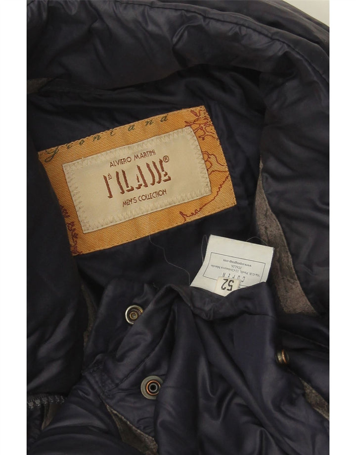 ALVIERO MARTINI Mens Padded Jacket IT 52 XL Navy Blue Nylon