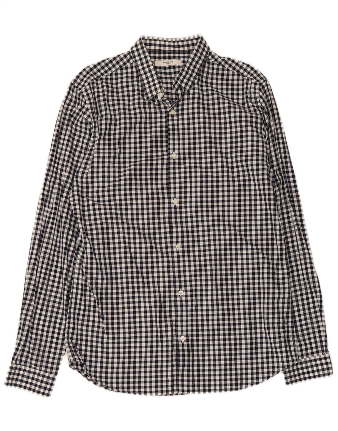 Jack & Jones Mens Shirt Medium Navy Blue Gingham Cotton