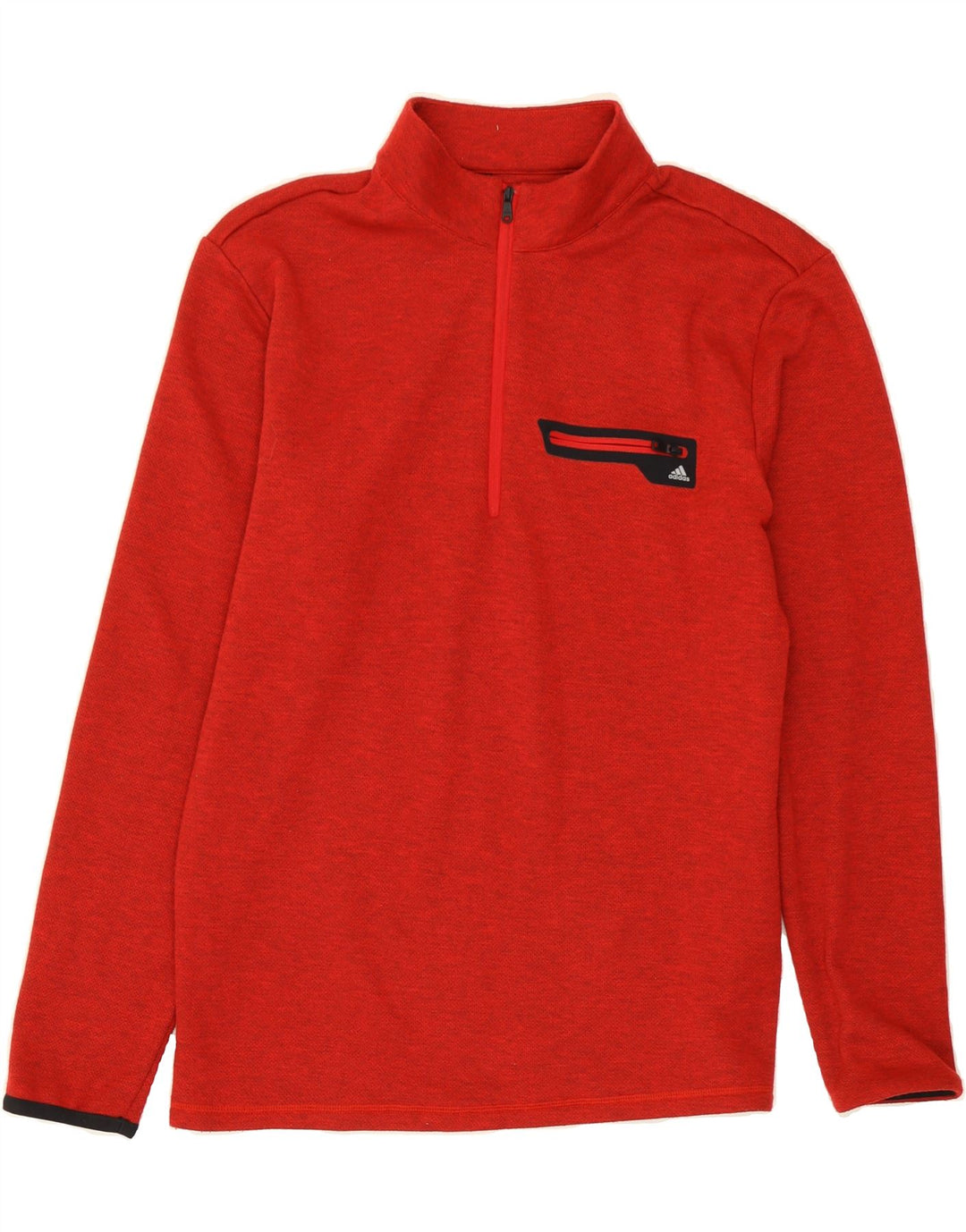 ADIDAS Mens Zip Neck Sweatshirt Jumper Medium Red Polyester Vintage Adidas and Second-Hand Adidas from Messina Hembry 