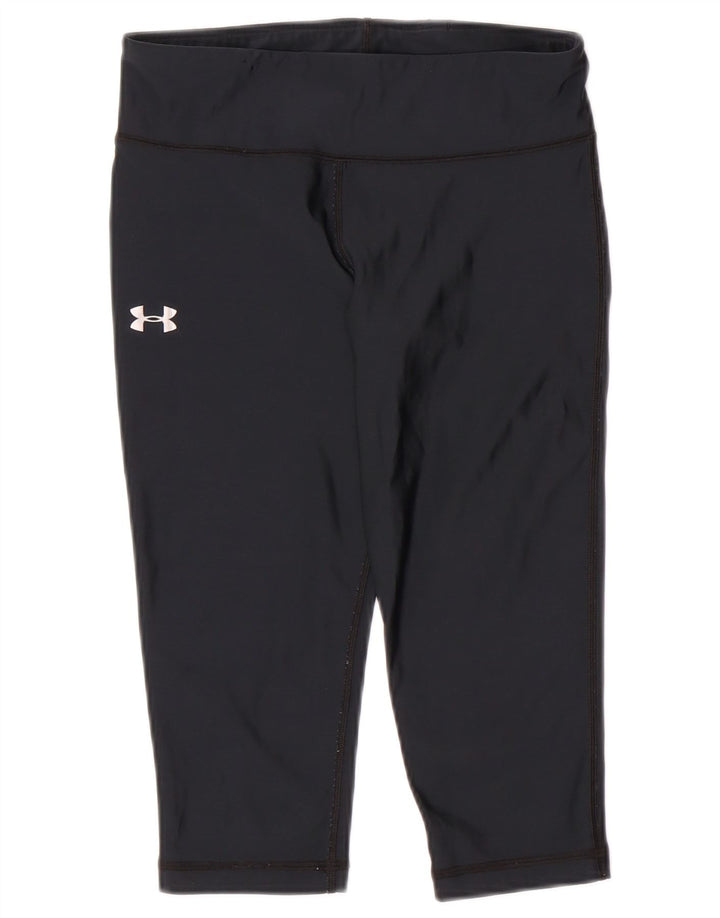 UNDER ARMOUR Womens Heat Gear Capri Leggings UK 8 Small  Navy Blue