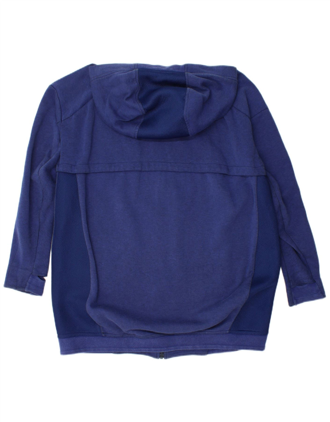 NIKE Mens Zip Hoodie Sweater Medium Blue Colourblock Cotton