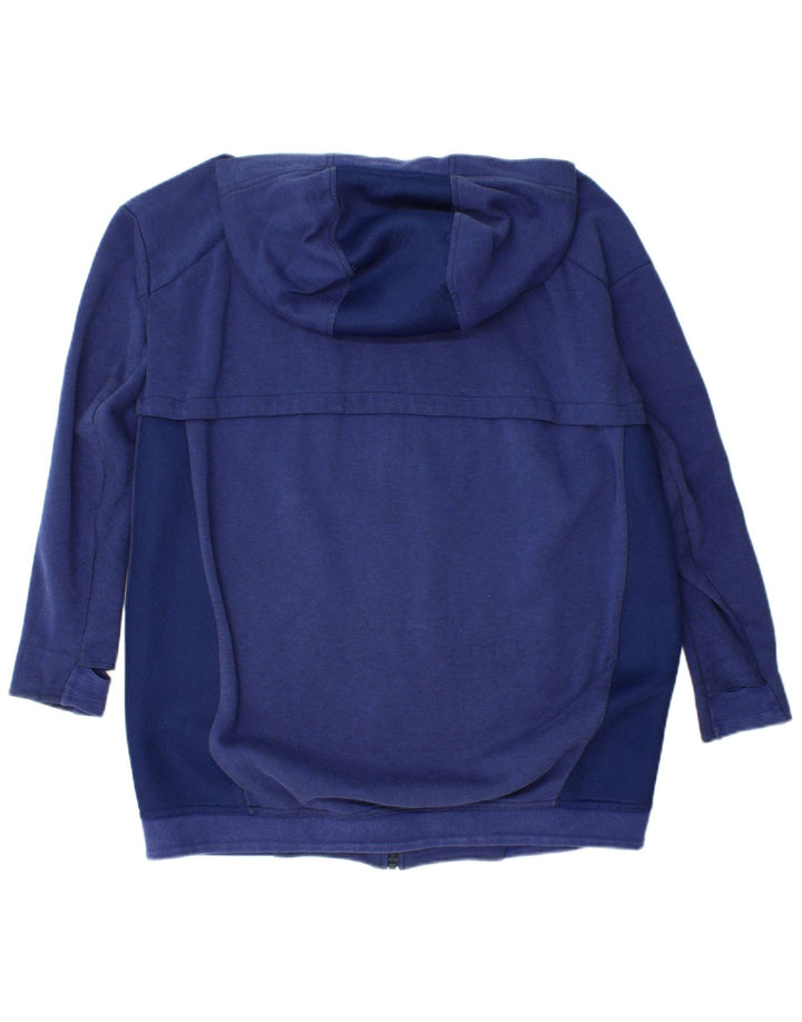NIKE Mens Zip Hoodie Sweater Medium Blue Colourblock Cotton