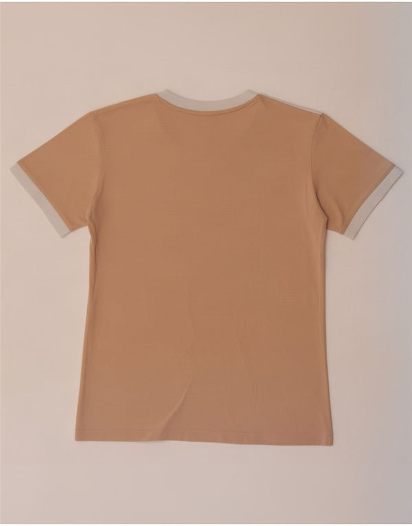 Adidas Womens T-Shirt Top UK 10 Small Beige Cotton