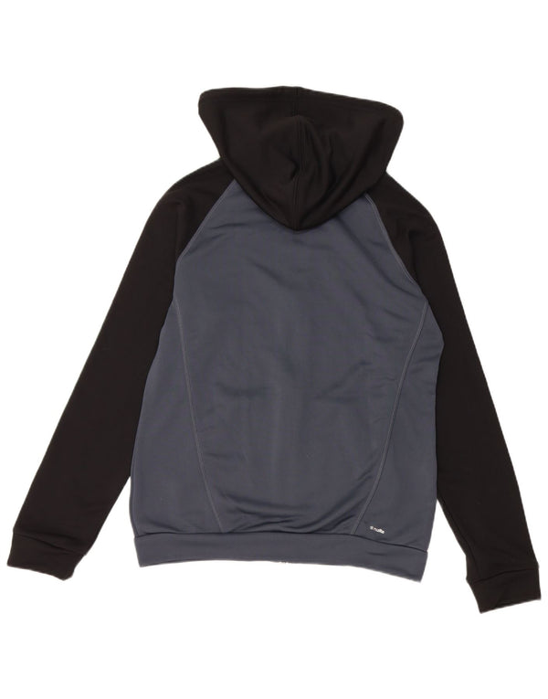 Adidas Womens Zip Hoodie Sweater UK 12/14 Medium Grey Colourblock Sports