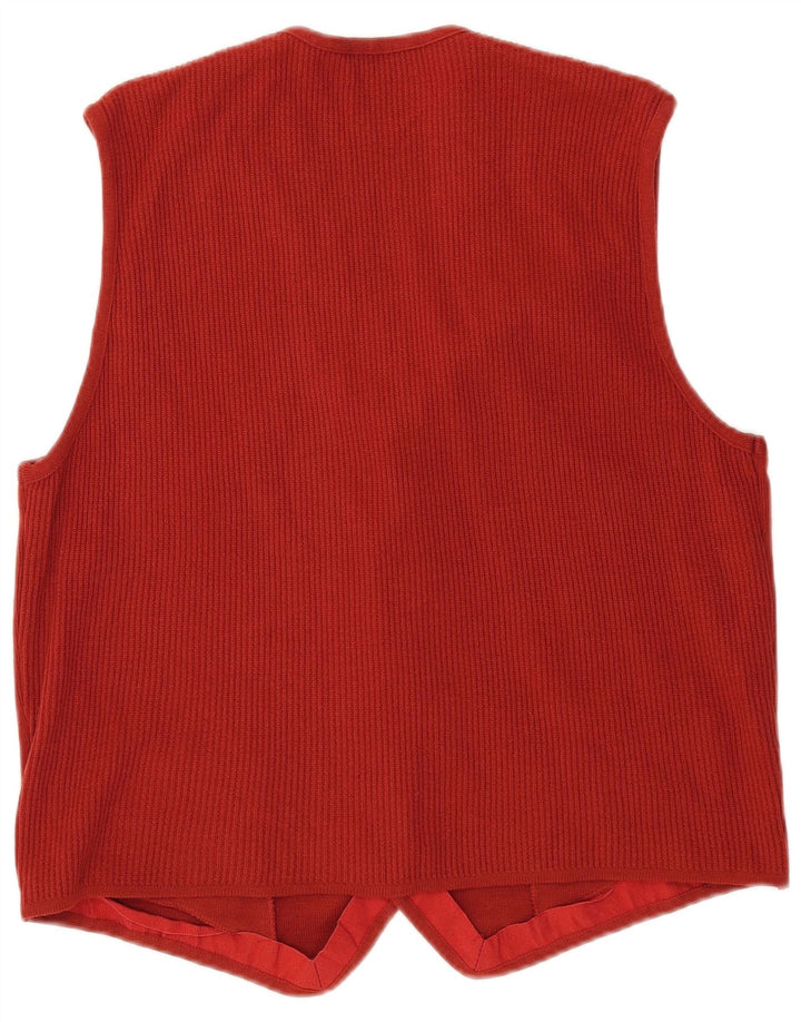 Valentino Mens Waistcoat Medium Red Merino Wool
