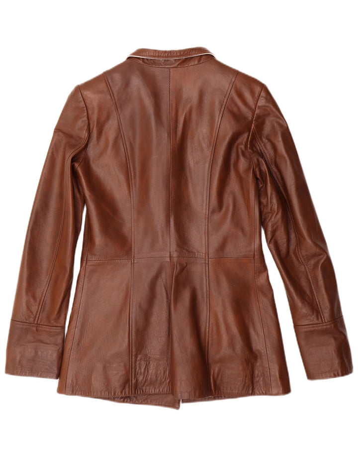 Giorgio Di Mare Womens Leather Jacket UK 6 XS Brown Leather
