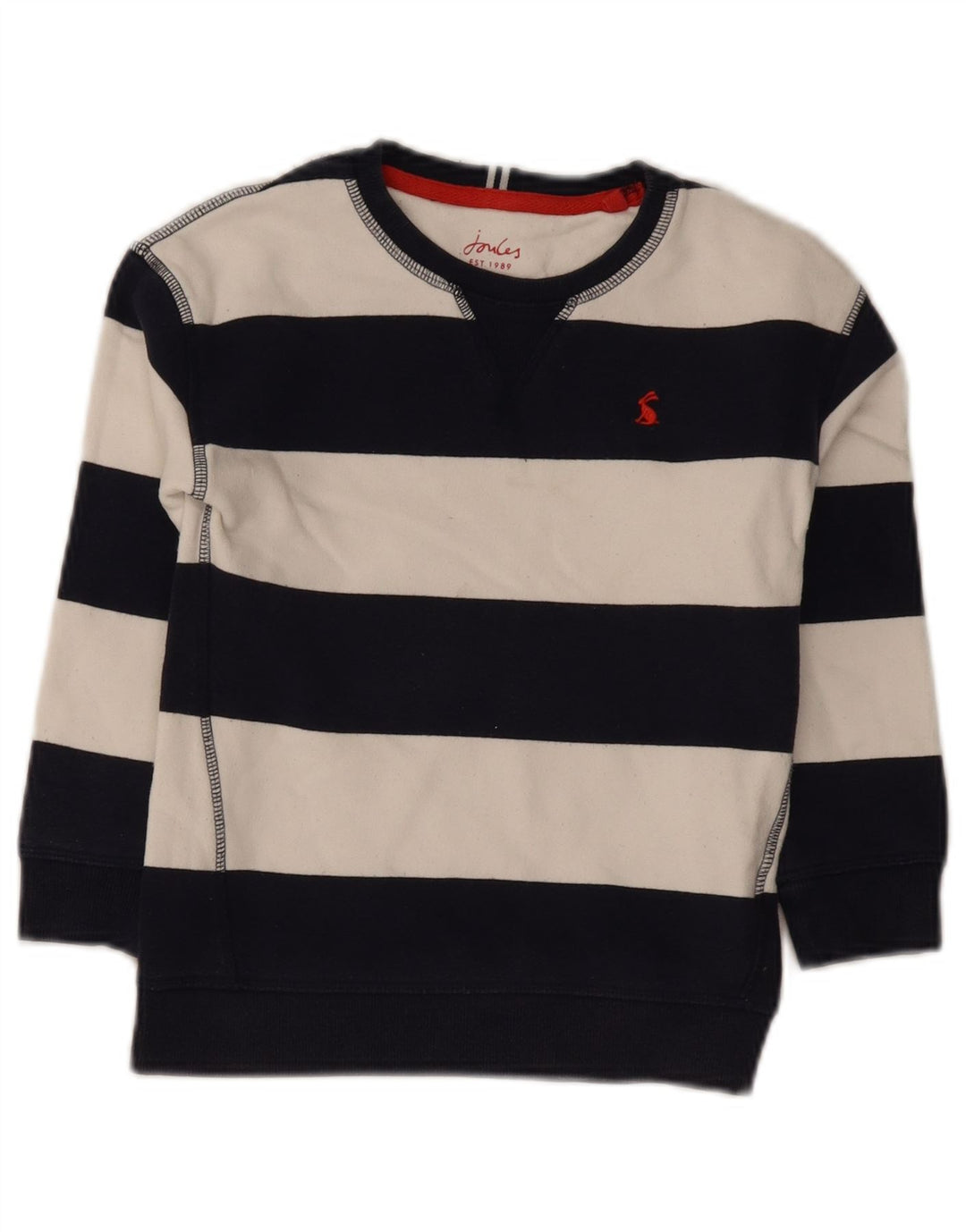 Joules Boys Sweatshirt Jumper 7-8 Years Navy Blue Striped
