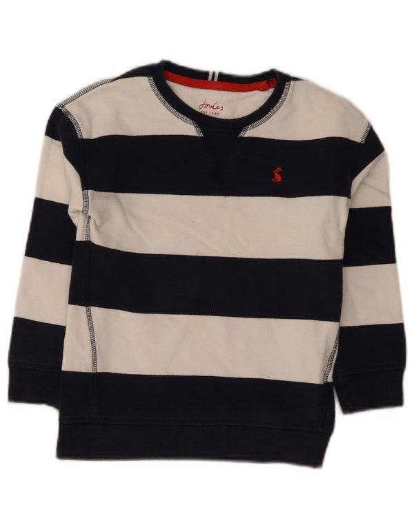 Joules Boys Sweatshirt Jumper 7-8 Years Navy Blue Striped