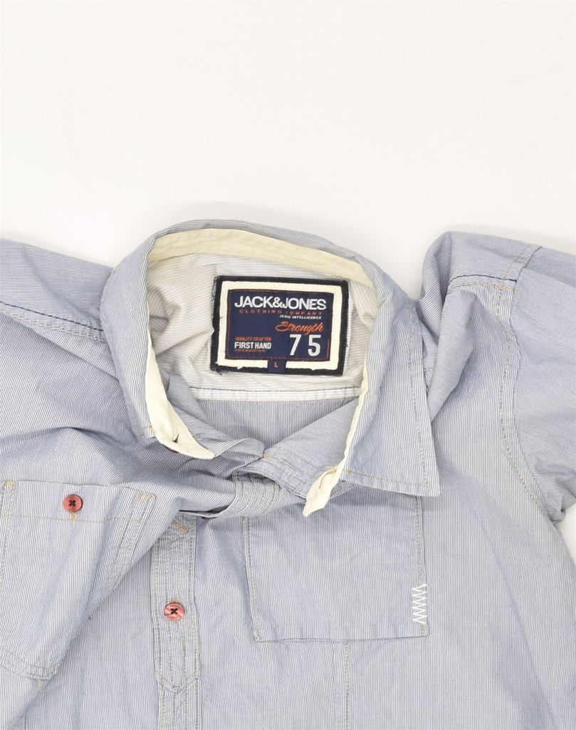 JACK & JONES Mens Short Sleeve Shirt Large Blue Check Cotton | Vintage Jack & Jones | Thrift | Second-Hand Jack & Jones | Used Clothing | Messina Hembry 