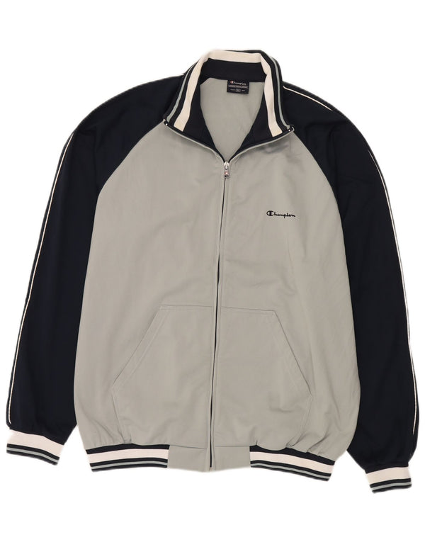 Champion Mens Tracksuit Top Jacket XL Grey Colourblock Polyester