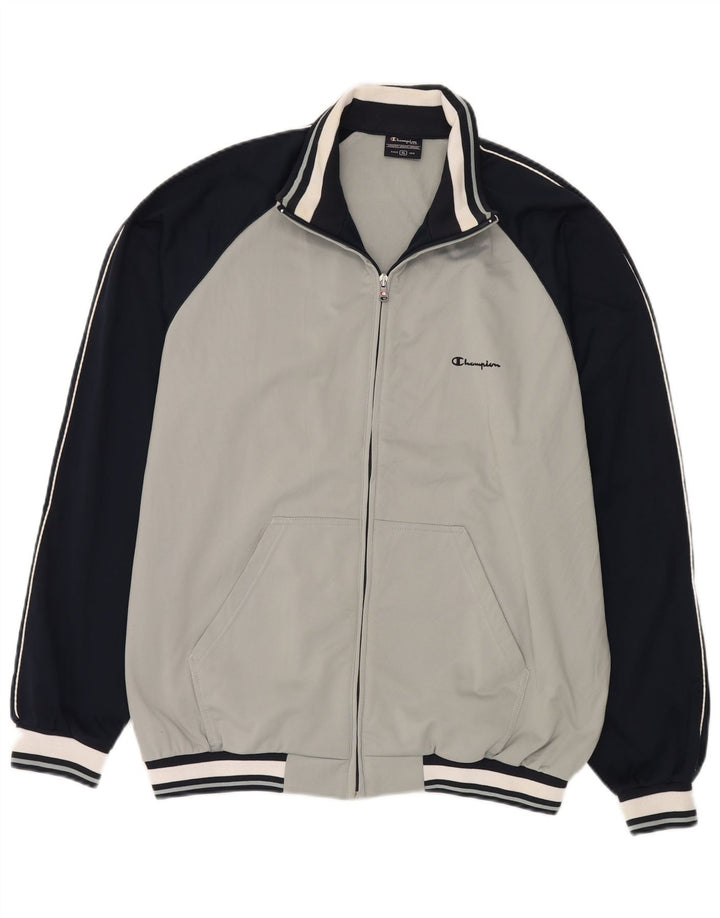 Champion Mens Tracksuit Top Jacket XL Grey Colourblock Polyester
