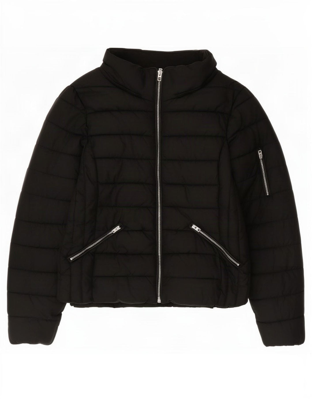 Zara Womens Trafaluc Padded Jacket UK 16 Large Black Nylon