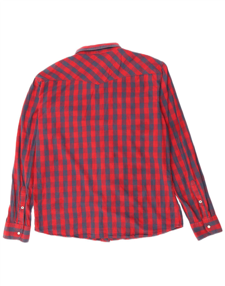 Lee Mens Slim Fit Shirt 2XL Red Check Cotton