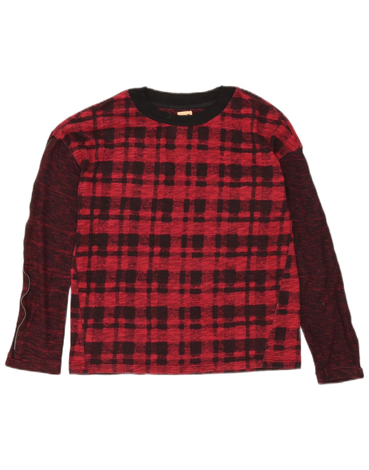 Zara Womens Trafaluc Top Long Sleeve UK 10 Small Red Plaid