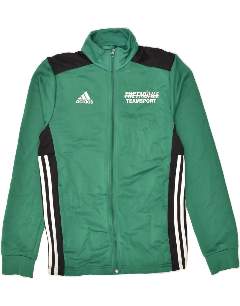 ADIDAS Mens Graphic Tracksuit Top Jacket Small Green Polyester | Vintage Adidas | Thrift | Second-Hand Adidas | Used Clothing | Messina Hembry 