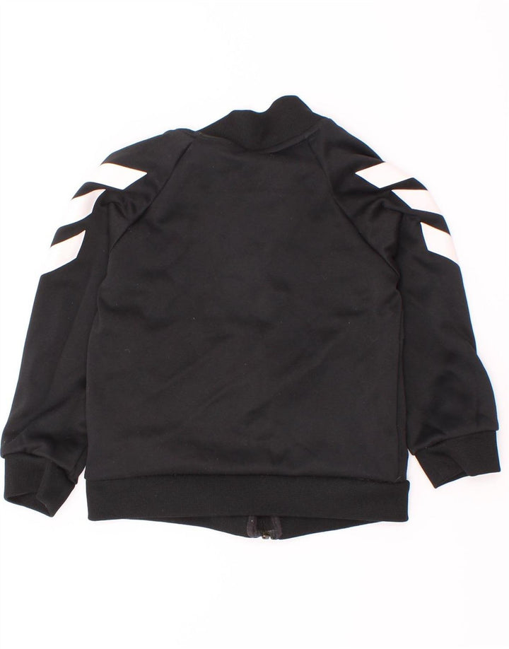 Adidas Boys Tracksuit Top Jacket 3-4 Years Black Colourblock Polyester