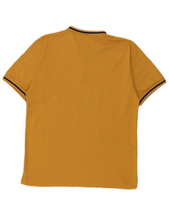 Levi's Mens Zip Neck T-Shirt Top Medium Yellow Colourblock Cotton