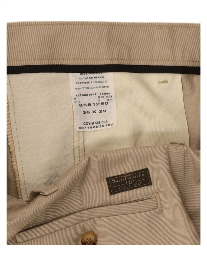 LEE Mens Pegged Chino Trousers W36 L29  Beige Cotton