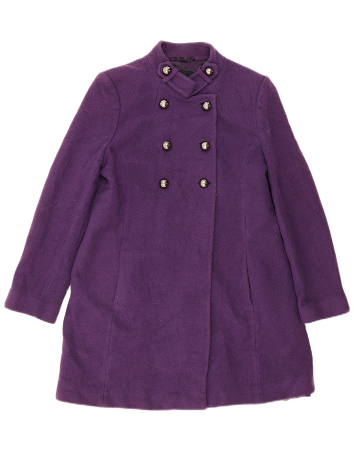 Hobbs Womens Double Breasted Coat UK 16 Large Purple Wool