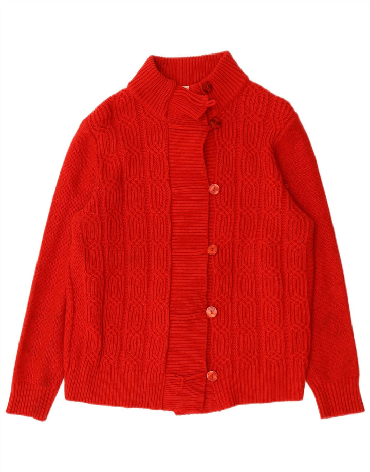 Vintage Womens Cardigan Sweater UK 12 Medium Red Acrylic