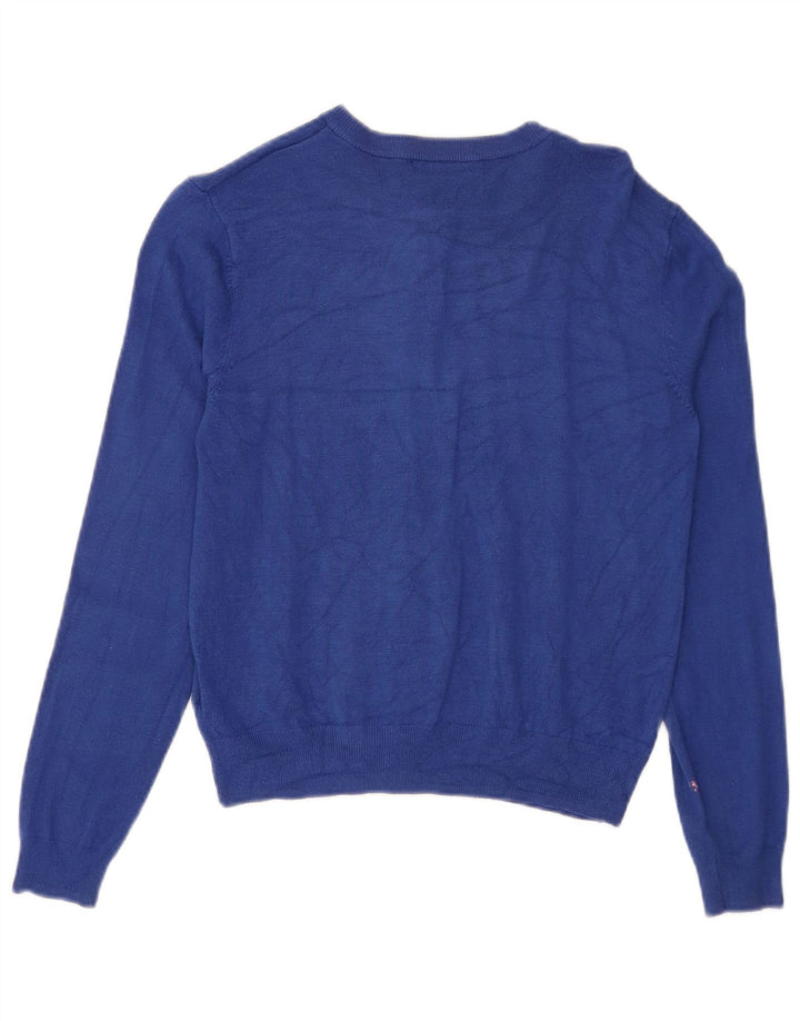 Marks & Spencer Womens Crop Cardigan Sweater UK 12 Medium Blue Viscose