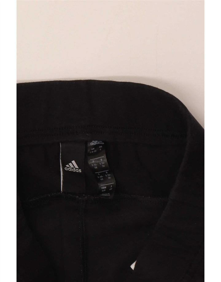 Adidas Womens Leggings UK 8/10 Small Black Cotton