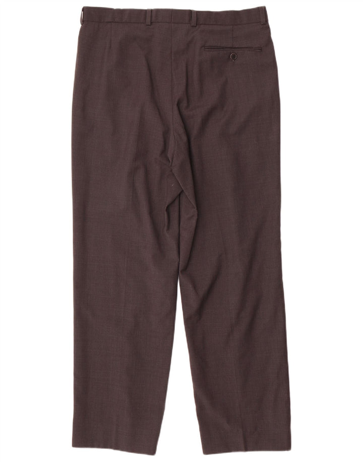 Marks & Spencer Mens Pegged Suit Trousers W34 L29 Grey Wool