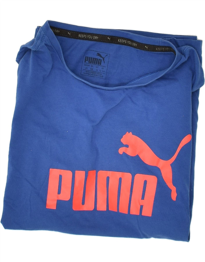 PUMA Boys Graphic T-Shirt Top 11-12 Years Blue | Vintage Puma | Thrift | Second-Hand Puma | Used Clothing | Messina Hembry 