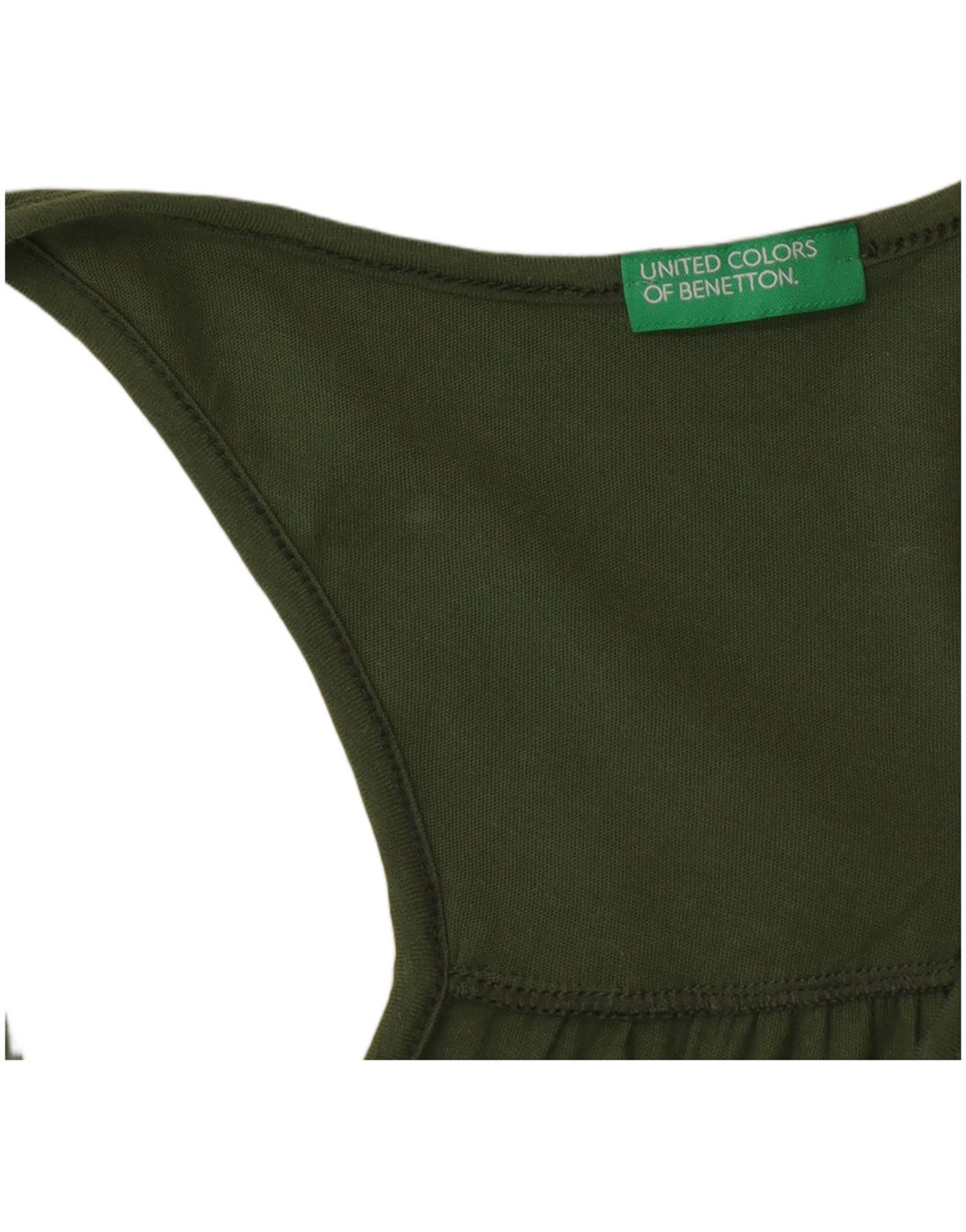 Benetton Womens Vest Top UK 6 XS Green