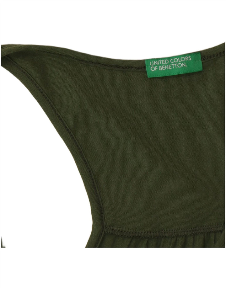 Benetton Womens Vest Top UK 6 XS Green
