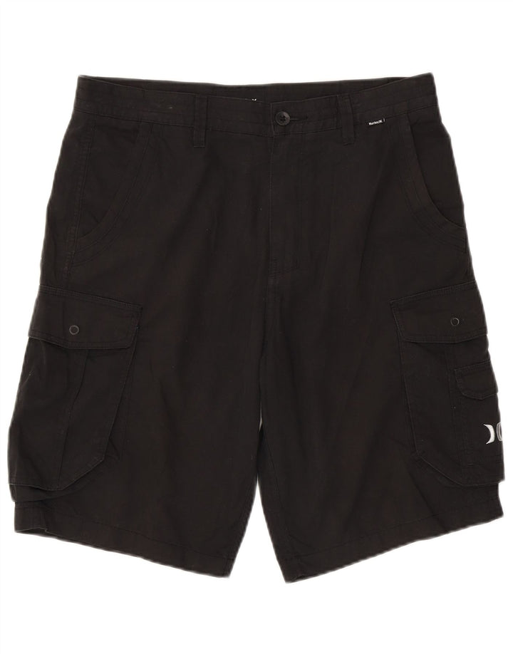 Hurley Mens Cargo Shorts W32 Medium Black Cotton