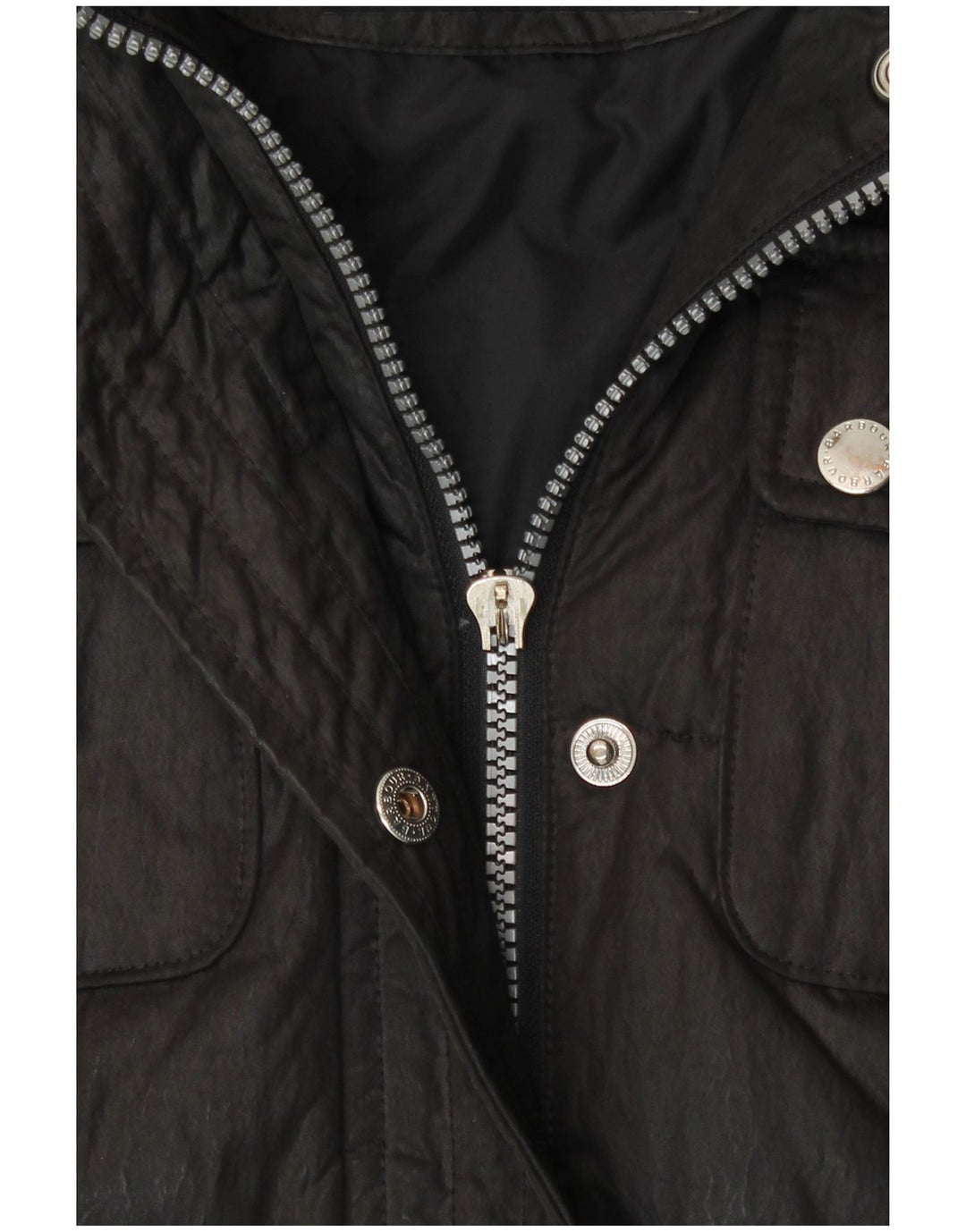 Barbour Womens Padded Coat UK 12 Medium Black Cotton