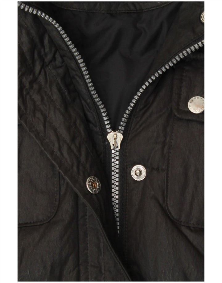 Barbour Womens Padded Coat UK 12 Medium Black Cotton