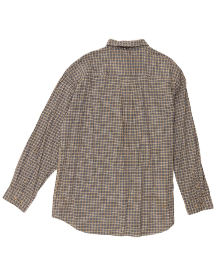 Timberland Mens Shirt Large Beige Check Cotton