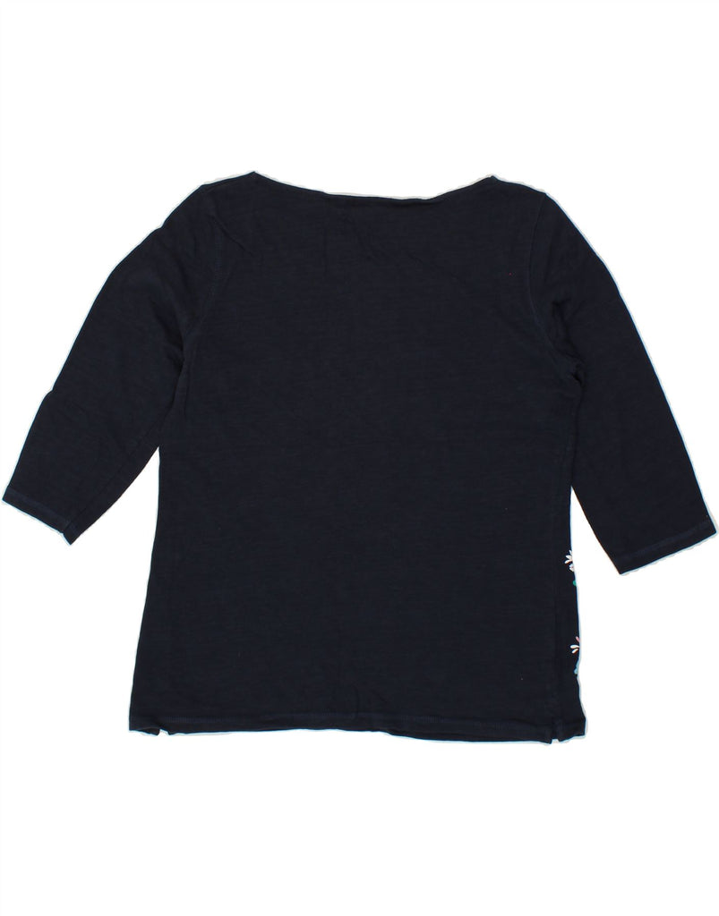 MOUNTAIN WAREHOUSE Womens Graphic Top 3/4 Sleeve UK 14 Large  Navy Blue Vintage Mountain Warehouse and Second-Hand Mountain Warehouse from Messina Hembry 