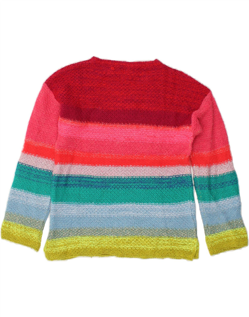 BENETTON Girls Crew Neck Jumper Sweater 11-12 Years Multicoloured Striped | Vintage Benetton | Thrift | Second-Hand Benetton | Used Clothing | Messina Hembry 