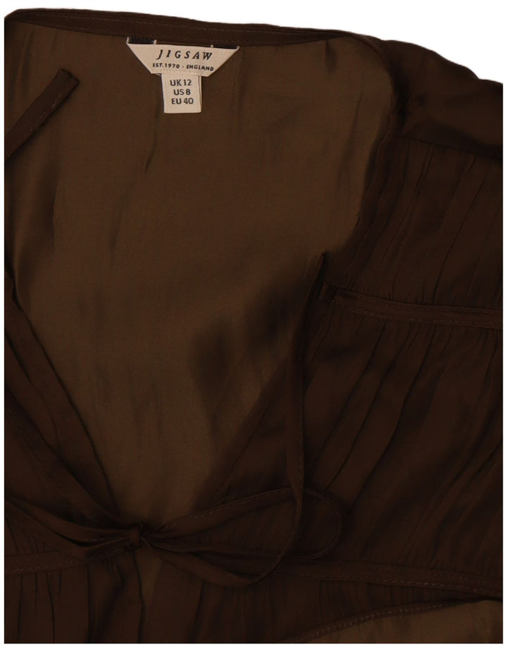 Jigsaw Womens Blouse Top UK 12 Medium Khaki
