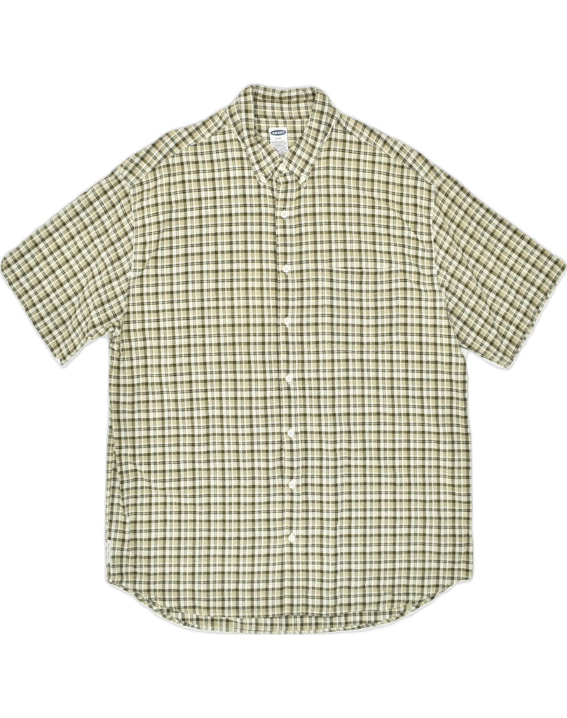 OLD NAVY Mens Short Sleeve Shirt 2XL Green Check Cotton | Vintage Old Navy | Thrift | Second-Hand Old Navy | Used Clothing | Messina Hembry 