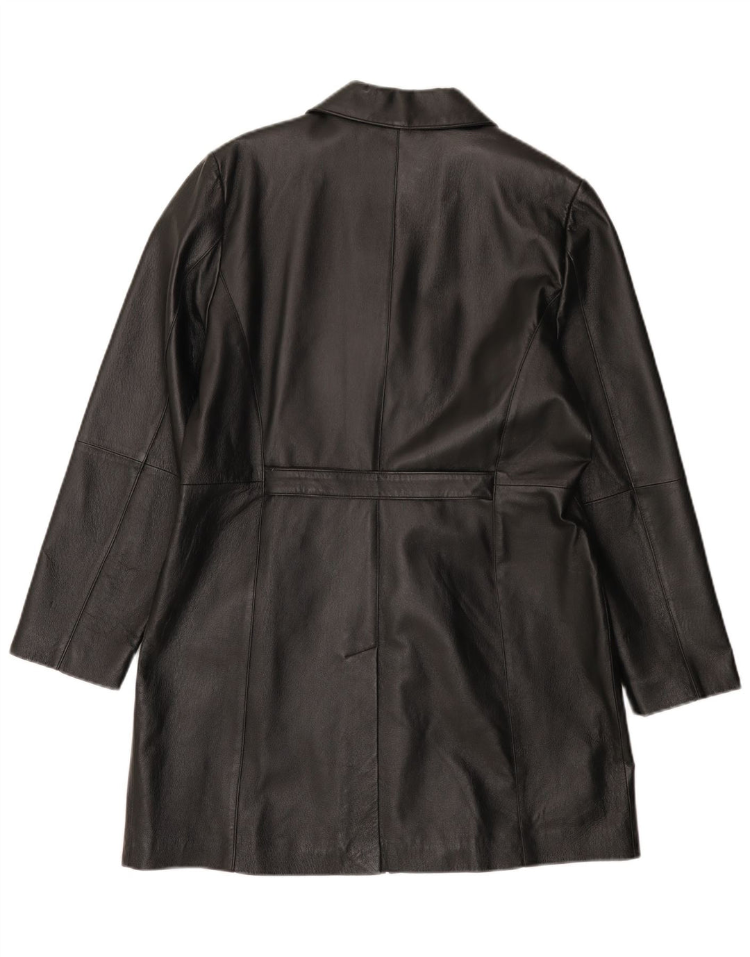 Vintage Womens Leather Coat UK 18 XL Black Leather