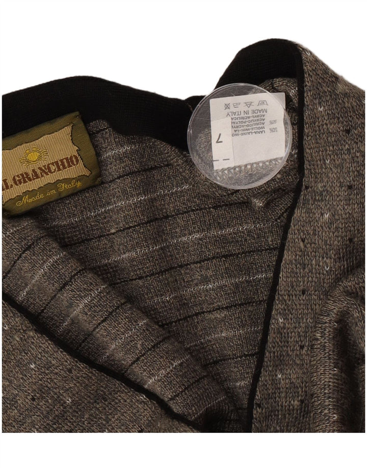 Il Granchio Mens Cardigan Sweater 2XL Grey Flecked Wool
